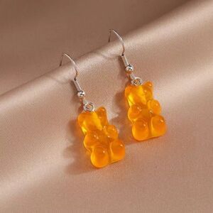 🆕Orange Candy Gummy Bear Dangle Earrings